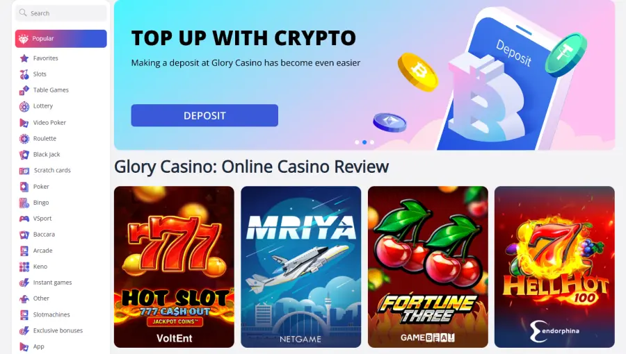 Glory casino online